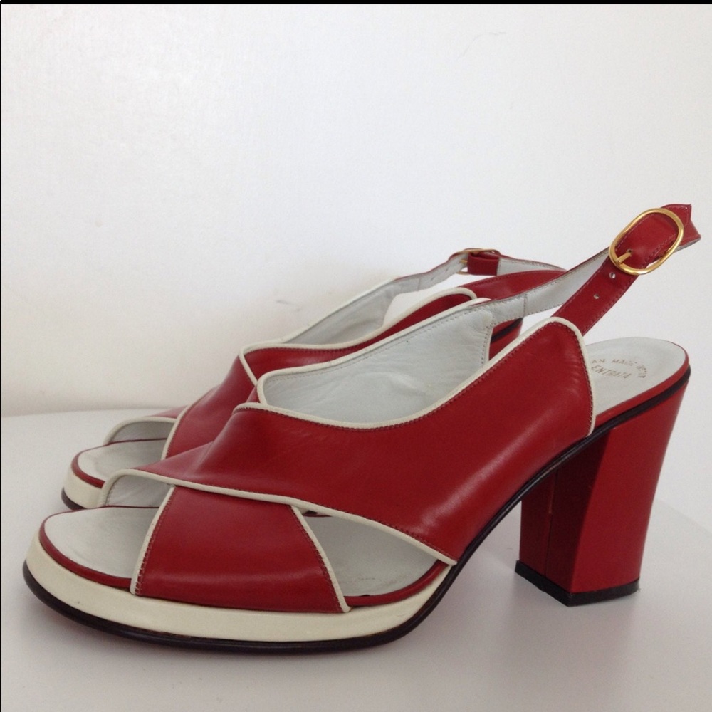 70s Cherry Red Platform Heels